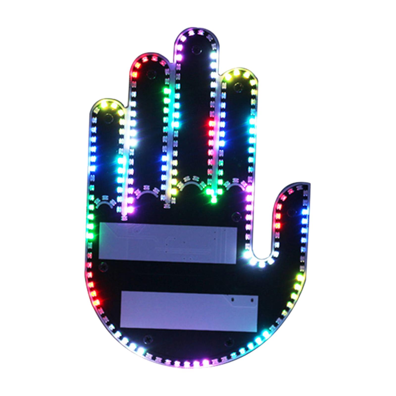 Magideal - Luz Con Gesto De Para Coche, Señal Divertida Para Ventana Trasera, 175 Cuentas Led, Fácil Instalación, 3 Gestos, Accesorios Para Camión Y Coche Vistoso