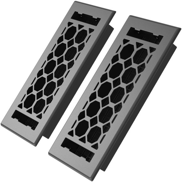 Funda de ventilación Floor Register GREATER GRATES 4x10, paquete de 2 unidades, acero