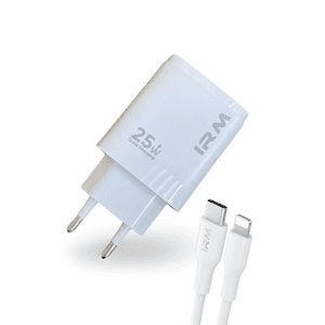 Genérico - Cargador Carga Rápida 25W Doble Usb Usb-C + Cable Lightning