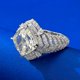 thumbnail image 3 of Anillos de Compromiso de Plata Esterlina 925 de 5 Quilates para Mujer Anillo de Diamante Grande Simulado con CZ Banda de Anillo de Boda de 4 Garras Corte Cojín, 3 of 7