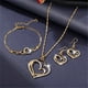 thumbnail image 3 of Vintage Style Double Hollow Love Heart Jewelry Set with Pendant Necklace, Earrings, Bracelet & Zircon Inlay, 3 of 4