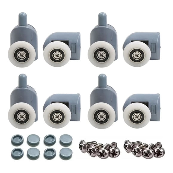 8 Ruedas Para Shower Door, 4 Superiores + 4 Inferiores Baño