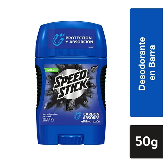 Desodorante Speed Stick Barra Carbon Absorbente Hombre, 50 g