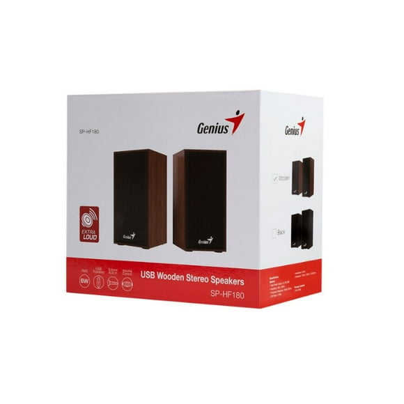 Parlante para pc usb de madera caoba