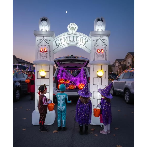 Arco inflable fantasma Seeiuua 227 cm para coche – Decoración de Halloween