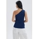 thumbnail image 3 of Polera Mujer Con Botones Azul Oscuro, 3 of 4