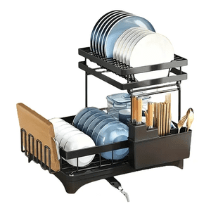 Genérico - Escurridor Platos 2 Niveles Rack Inoxidable