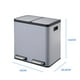 thumbnail image 3 of Basurero Metalico Doble Acero Inoxidable 30L, 3 of 3