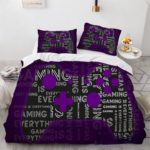 x2371 Bed SheetsGaming Duvet Cover Set Teenagers Boys Gamer Bedding Set Kids Gamepad Duvet Cover Sets Home Decor Size 3-Piece Bedding Set (1 Duvet Cover + 2 Pillow Shams) nj2371