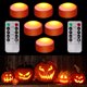 thumbnail image 1 of Riakrum 6 Pack Halloween Pumpkin LED Lights, Orange, 1 of 3