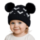 thumbnail image 3 of GORRO DE LANA INFANTIL DISEÑO CORAZONES CON CHIPORRO Y POMPONES BEBE UNISEX, 3 of 3