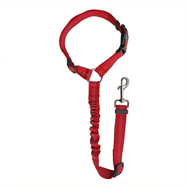 Solid Color 2 In 1 Pet Car Seat Belt Nylon Lead Leash Backseat Safety Belt Adjustable For Dog & Cat