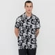 thumbnail image 3 of Guayabera Hombre Night Print Flores Negro Corona, 3 of 5