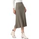 thumbnail image 4 of INSPIRE CHIC Falda Maxi de Punto para Mujer con Cintura Alta Elástica, Falda Plisada Suave a Rayas Casual L Café Claro, 4 of 6
