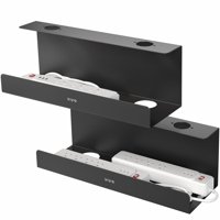 Bandejas De Gestión De Cables Vivo Para Debajo Del Escritorio, 43 Cm, Negras, Paquete De 2