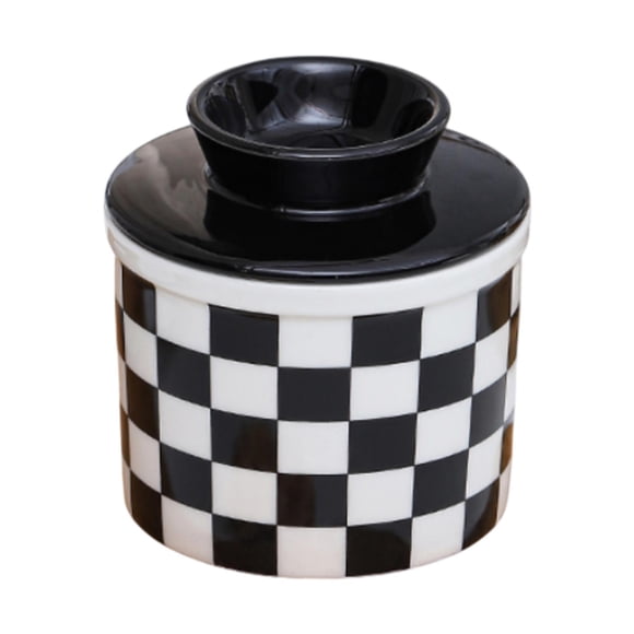 Crock Keeper con Tapa Moderno Contenedor de Tarro Portátil para Hotel Uso en el Hogar Regalo de Inauguración de la , Cuadrícula Cuadrada