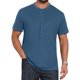 thumbnail image 1 of INSPIRE CHIC Camiseta Henley para Hombre Transpirable de Manga Corta con Botones M Azul Oscuro, 1 of 6