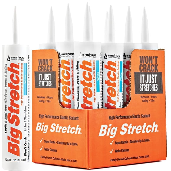 Sellador de calafateo Sashco Big Stretch, látex acrílico, 310 ml, color blanco
