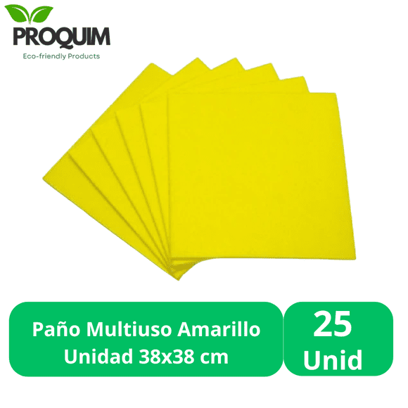 Paño Multiuso Amarillo 25 Unidades