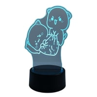 Lelumania - Lampara Ilusion 3D Mochi Mochi Peach Cat De 7 Colores, Base Touch