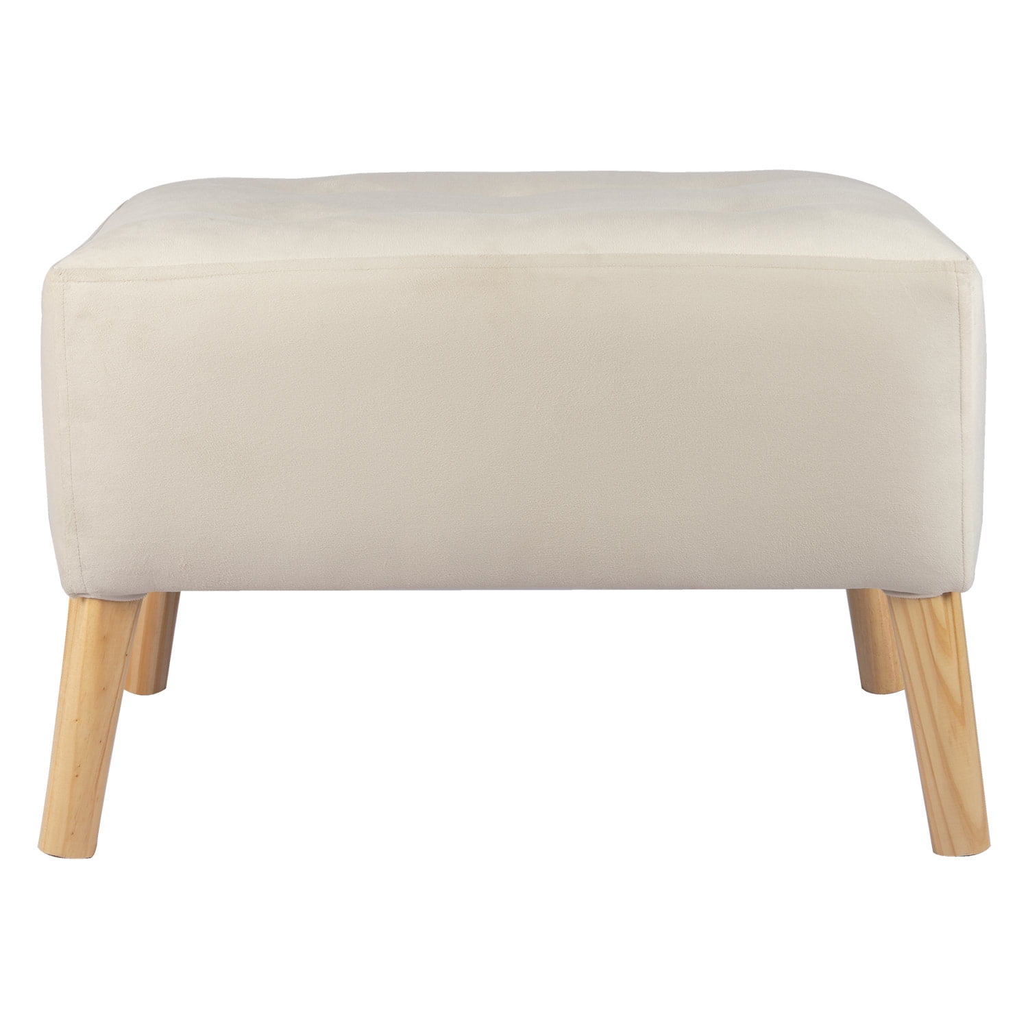 Máxima Design - Pouf Petrum Con Capitone Blanco 62x42x42 Cm