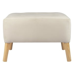 Máxima Design - Pouf Petrum Con Capitone Blanco 62X42X42 Cm
