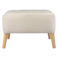 Máxima Design - Pouf Petrum Con Capitone Blanco 62X42X42 Cm