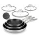 thumbnail image 1 of Set de Sartenes NutriChef 8", 10", 12" Antiadherente de Acero Inoxidable, 1 of 8