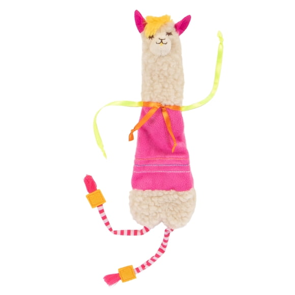Juguete para gato SmartyKat Llama de piernas largas con hierba gatera y peluche para patear
