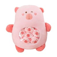 Magideal - Almohada De Bocadillos De Animales Lindo Animal De Peluche De Capibara Cómodo Cojín Decorativo Para Habitación De Niños Muñeco De Peluche De Capibara Rosa