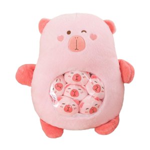 Magideal - Almohada De Bocadillos De Animales Lindo Animal De Peluche De Capibara Cómodo Cojín Decorativo Para Habitación De Niños Muñeco De Peluche De Capibara Rosa