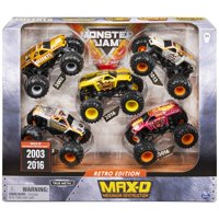Toy Monster Jam Max-D Retro Edition A Escala 1:64, Paquete De 5