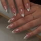 thumbnail image 2 of Donut glaseado SXVME de la marca Press on Nails, rosquilla blanca con punta francesa y almendra, 2 of 8