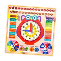 Magideal - Juguetes De Madera Montessori Para Niños, Reloj Para Niños De 3 Años, Juguetes De Aprendizaje, Estaciones, Meses, Días De La Semana, Hora, Educativo Y