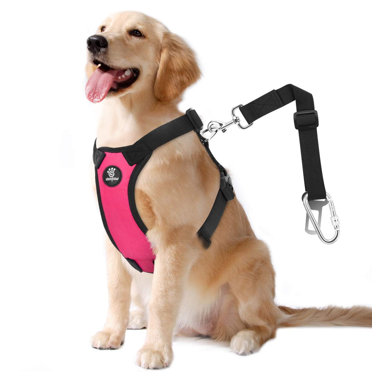 Cinturón De Seguridad Para Perros Vavopaw, Arnés De Seguridad Para Coche, Nailon, Magenta, Xl