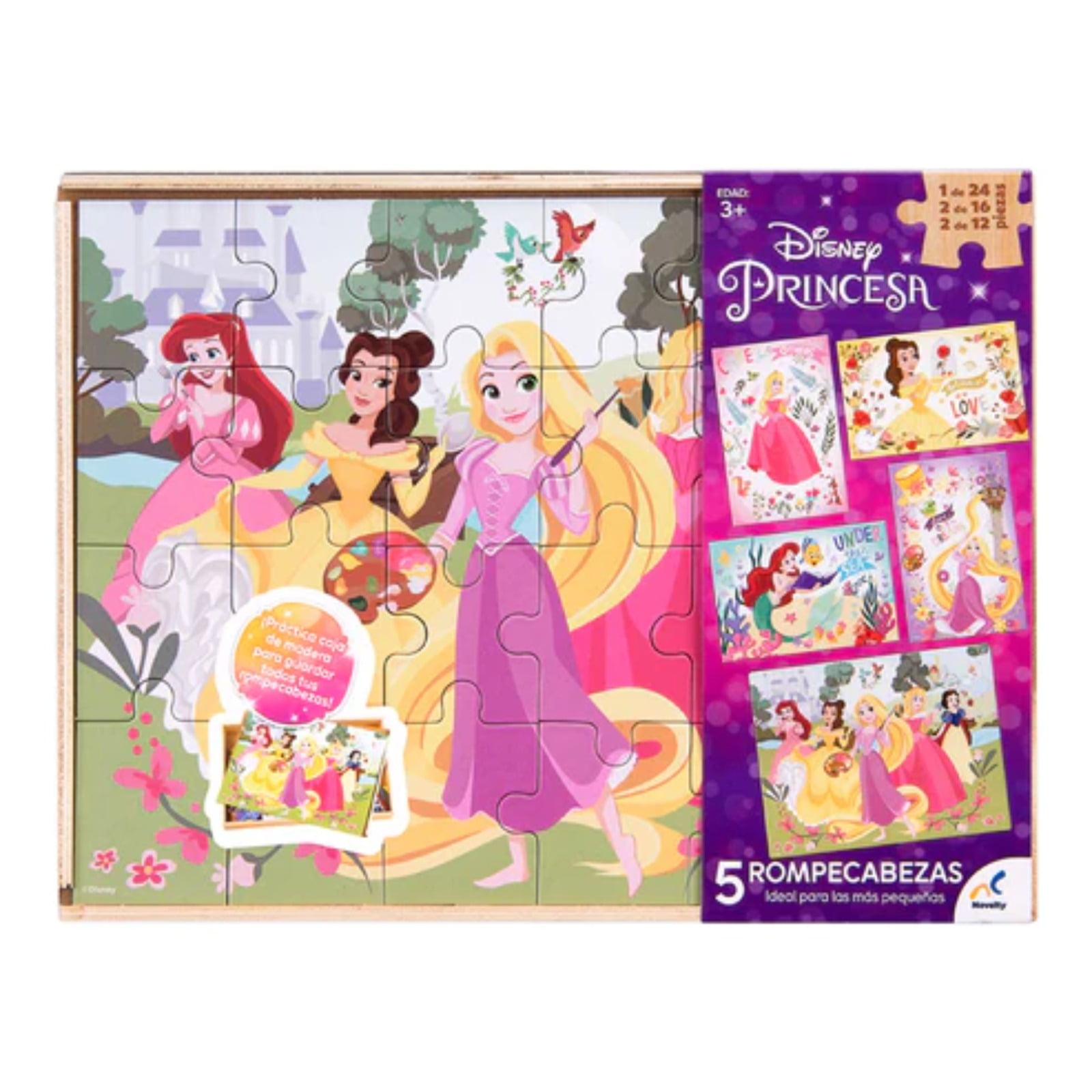 Puzzle De Madera 5 En 1 Princesas | Lider