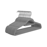 Genérico - Set De 50 Ganchos Colgadores De Ropa Terciopelo Gris