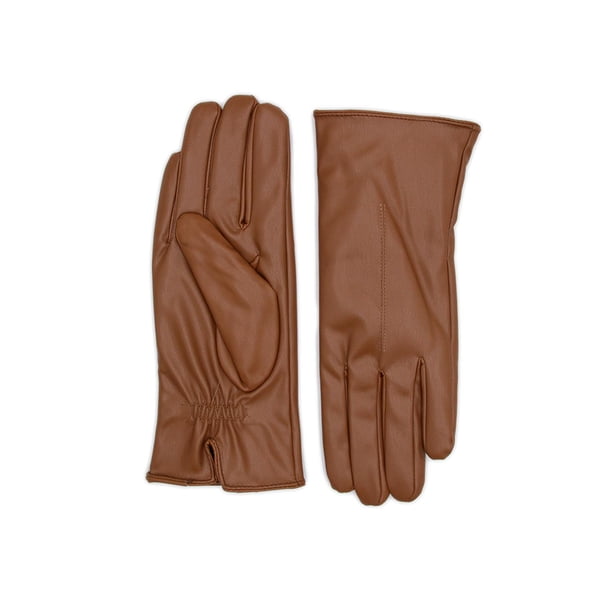 Guantes Mujer De Cuerina Básicos Invierno Elegantes Suaves beige Talla Única