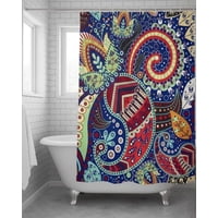 Mylhogar - Cortina De Baño Tela Género + Forro Impermeable