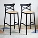 thumbnail image 1 of Pack 2 Taburete Piso Bar O Terraza Apilable 75cm Crossback Danubio Venhoouse Negro, 1 of 8