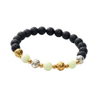 Ioensy - Pulsera Luminosa Pulsera De Cuentas De Bolas Mujeres Parejas Pulsera Elástica Elegante Amarillo Y Verde