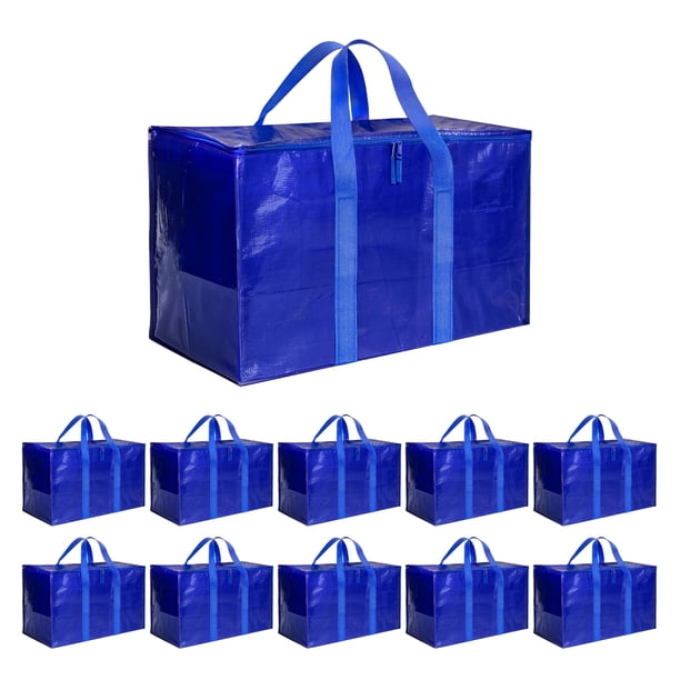 Moving Bags Simple Deluxe, paquete de 10 unidades, extra grandes con tapas, color azul