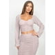 thumbnail image 1 of Conjunto De Falda Y Espalda Fruncida Con Mangas Largas Brillantes, 1 of 5