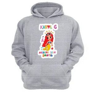 Genérico - Polerón Canguro Karol G Gris Claro Talla Xs Unisex