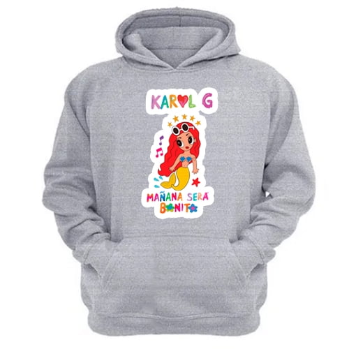 Polerón Canguro Karol G Gris Claro Talla S Unisex