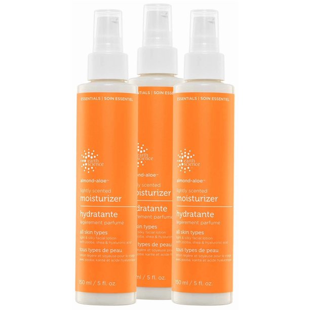 Crema hidratante Earth Science, ligeramente perfumada con almendra y aloe, 150 ml, paquete de 3