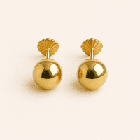 Jireh Joyas - Aros Bolita 7Mm Nº5 Oro 18K Nacional