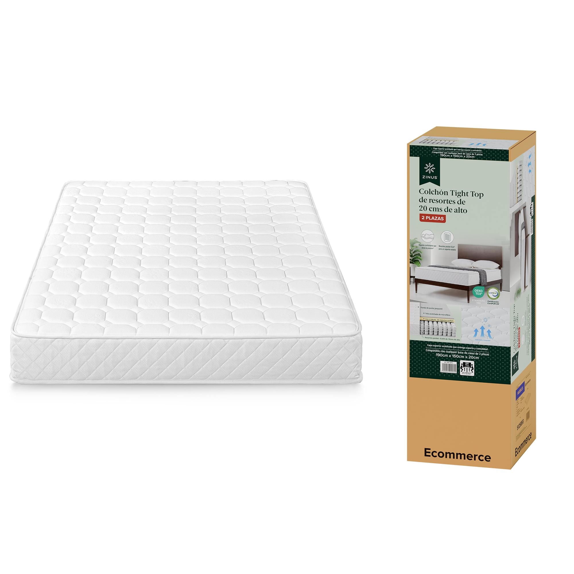Colchón 2 Plazas Zinus Resortes Pocket 150x190Cm