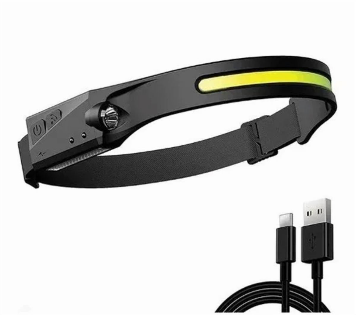 Genérico - Linterna Cintillo Con Sensor Para Uso Frontal Cabeza 1 Tira Color De La Linterna Negro Color De La Luz Blanca Blanco