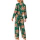 thumbnail image 3 of INSPIRE CHIC Conjunto de Pijama de Satén Floral para Mujer, Manga Larga, Abotonado, con Solapa Muescada para Otoño Invierno S Verde, 3 of 5